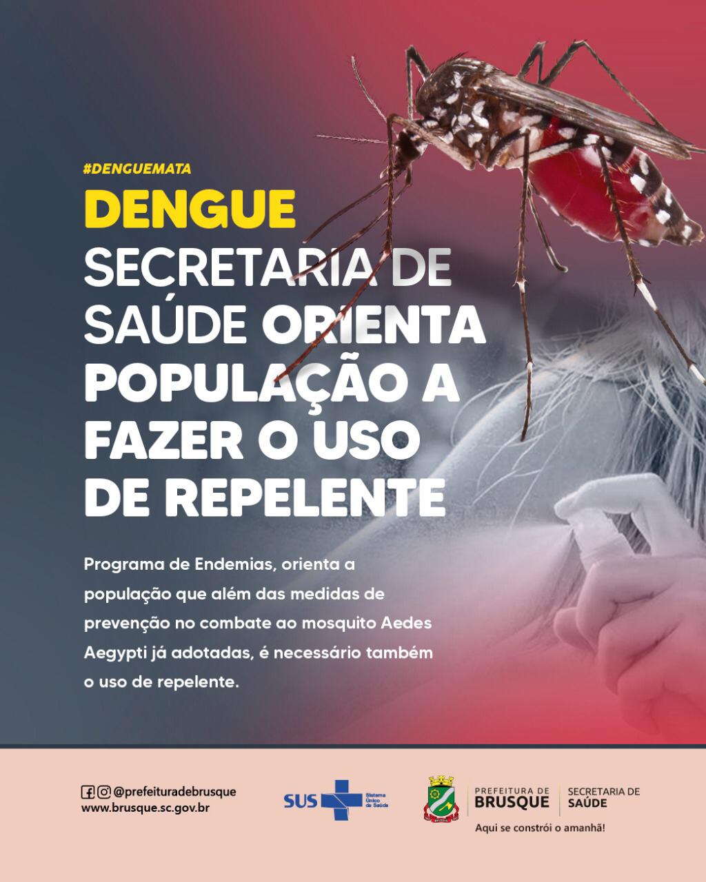 Dengue: Secretaria de Saúde orienta população a fazer o uso de repelente