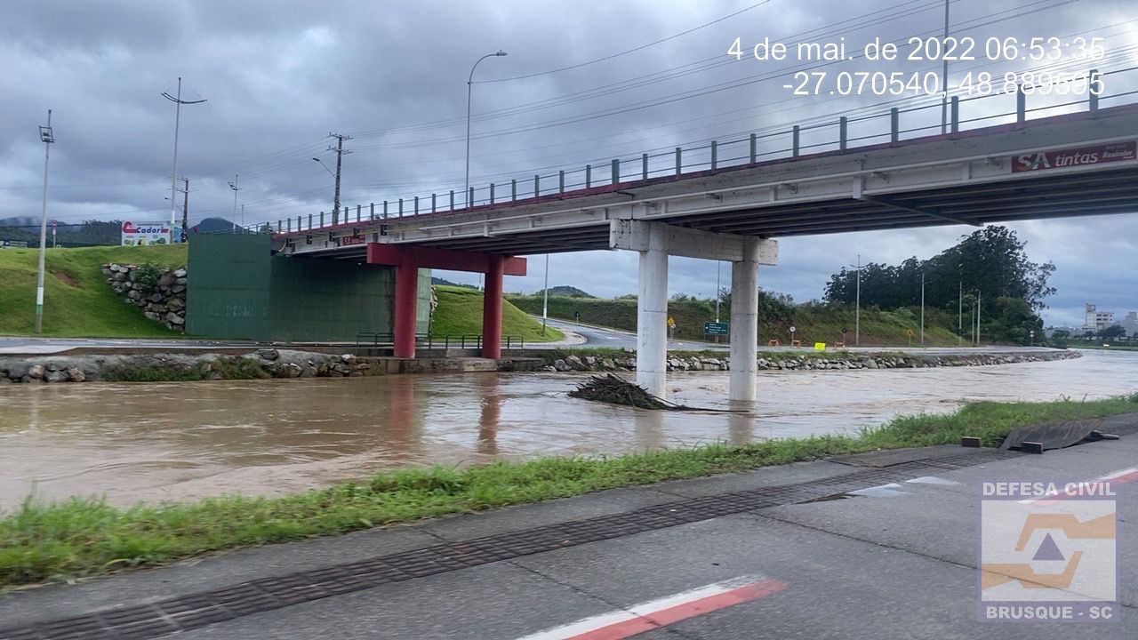 Defesa Civil de Brusque: Atualização das chuvas – 7h (04/05)