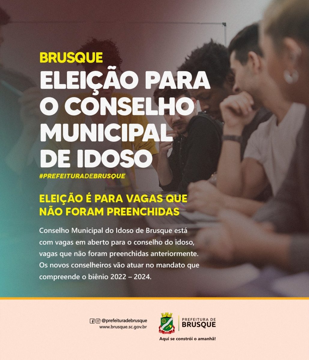 Prefeitura de Brusque tem eleição para o Conselho Municipal de Idoso