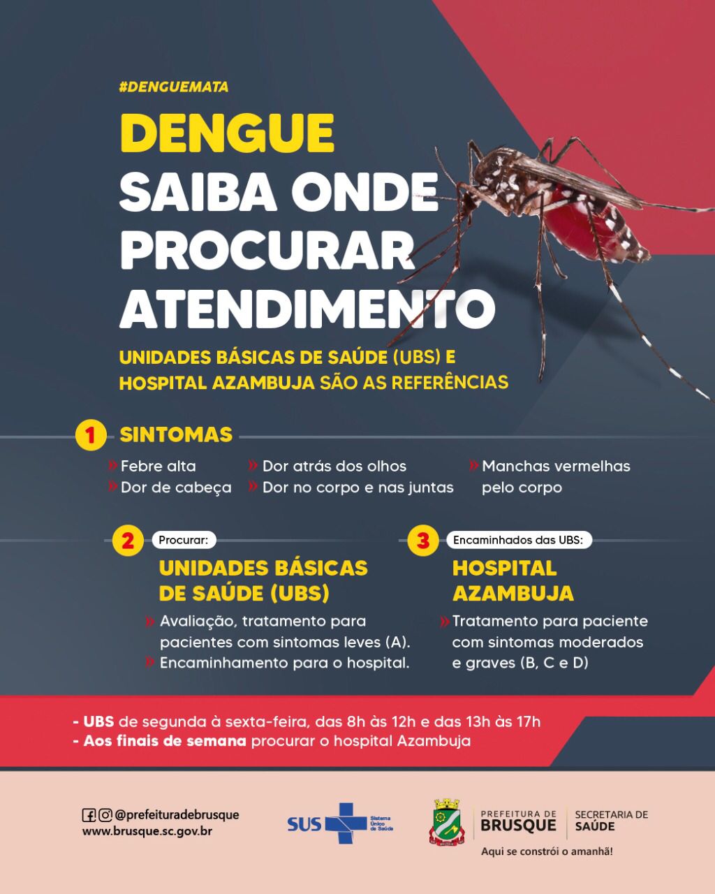 Saiba onde procurar atendimento em caso de sintomas de dengue