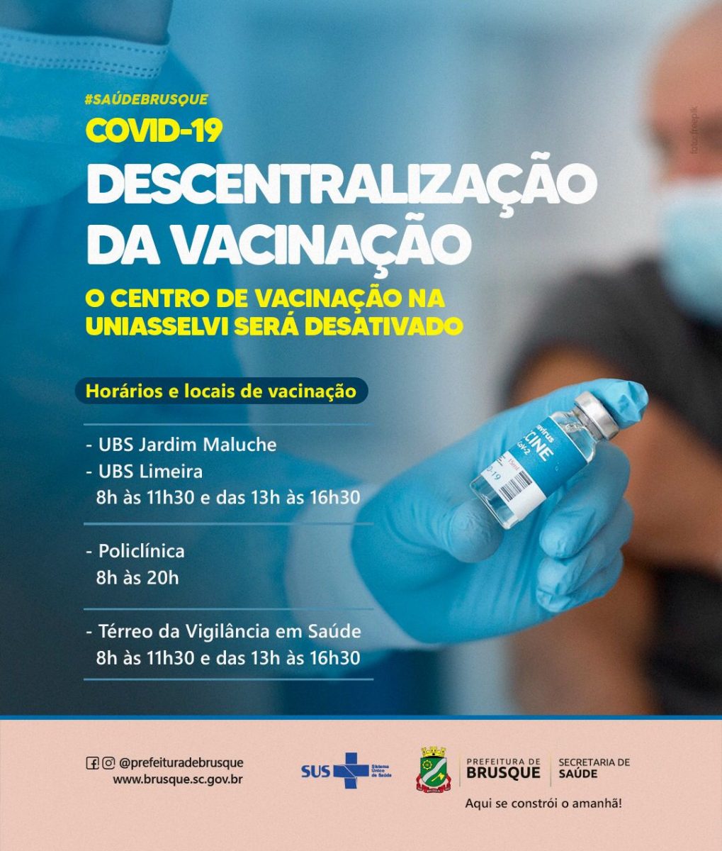 Secretaria de Saúde inicia a partir de segunda-feira a descentralização da vacinação contra a Covid-19
