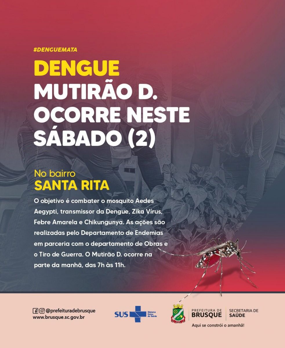 Dengue: Secretaria de Saúde realiza Mutirão D. no bairro Santa Rita