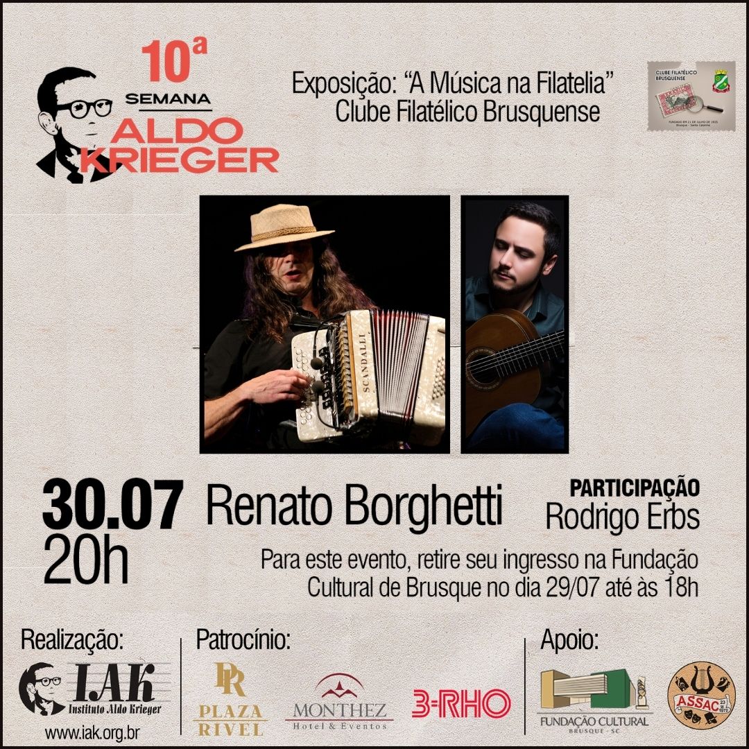Show de Renato Borghetti inicia a 10° semana Aldo Krieger