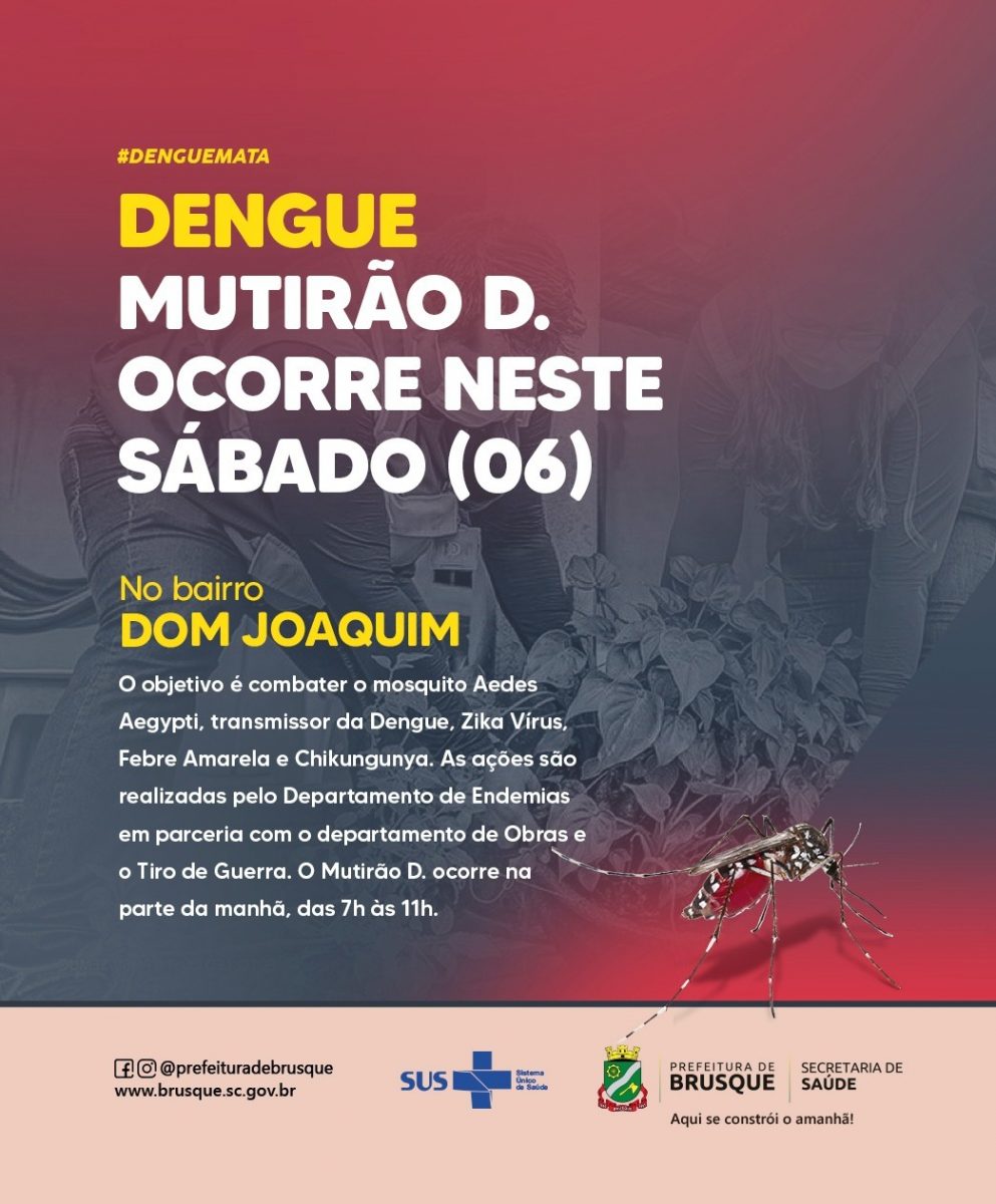 Dengue: Secretaria de Saúde realiza Mutirão D. no bairro Dom Joaquim