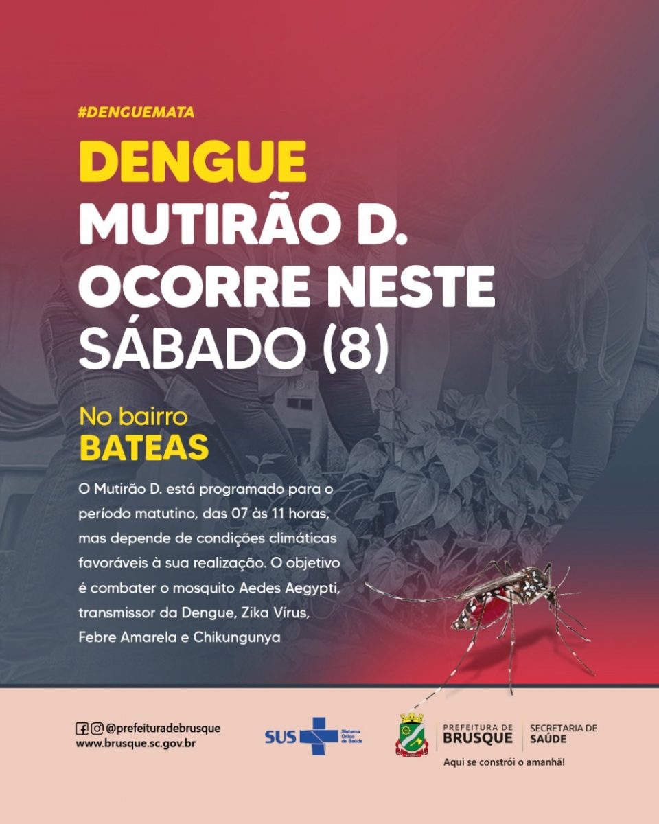 Dengue: Secretaria de Saúde realiza Mutirão D. no Bateas neste sábado