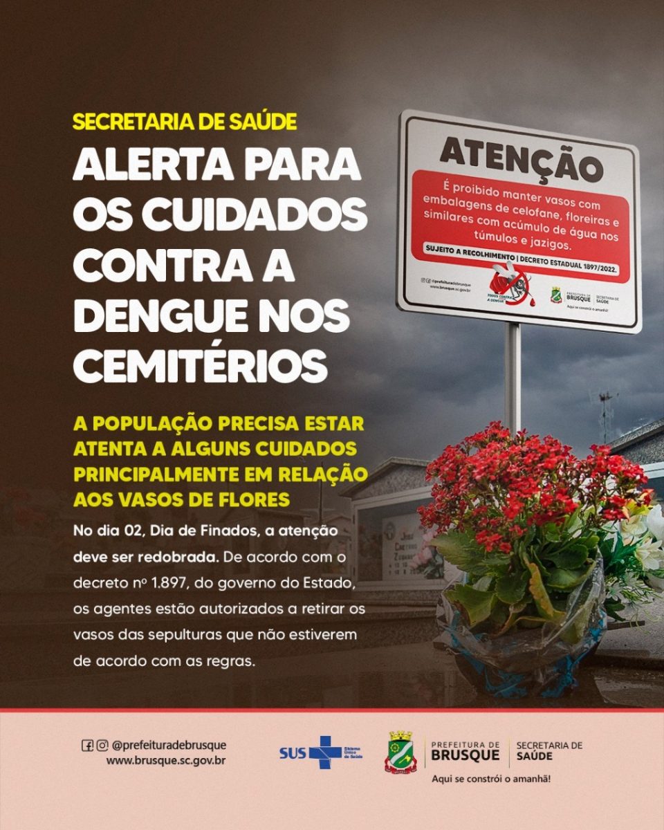 Secretaria de Saúde alerta para os cuidados contra a dengue nos cemitérios