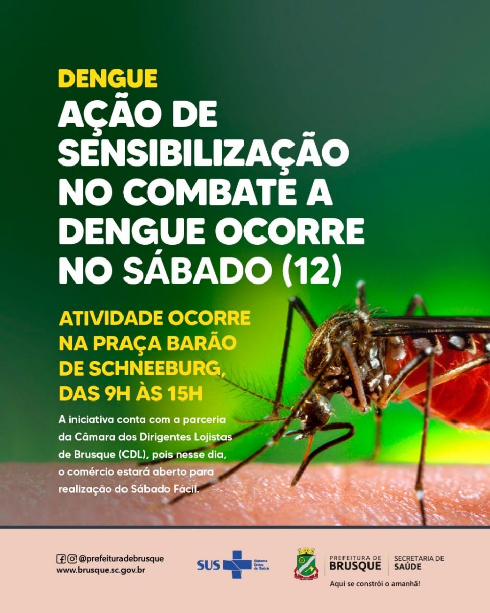 Ação de sensibilização no combate a dengue ocorre no sábado (12)