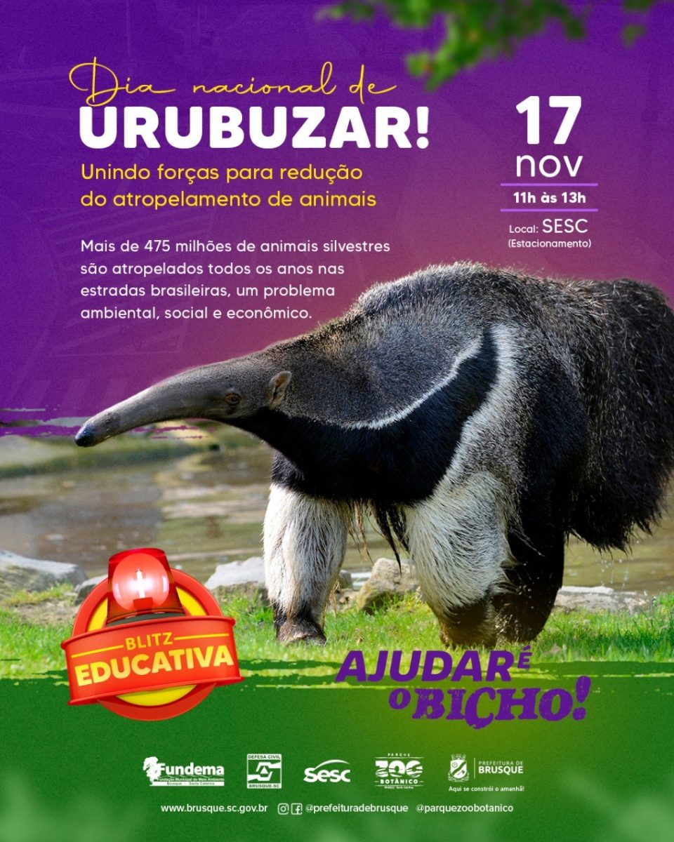 Zoobotânico de Brusque participa da ação Dia Nacional de Urubuzar