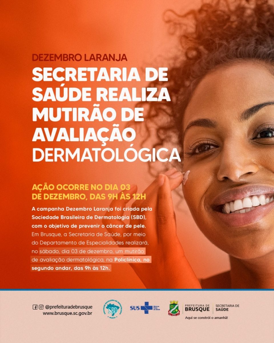 Dezembro Laranja: Mutirão de avaliação dermatológica ocorre neste sábado (03)