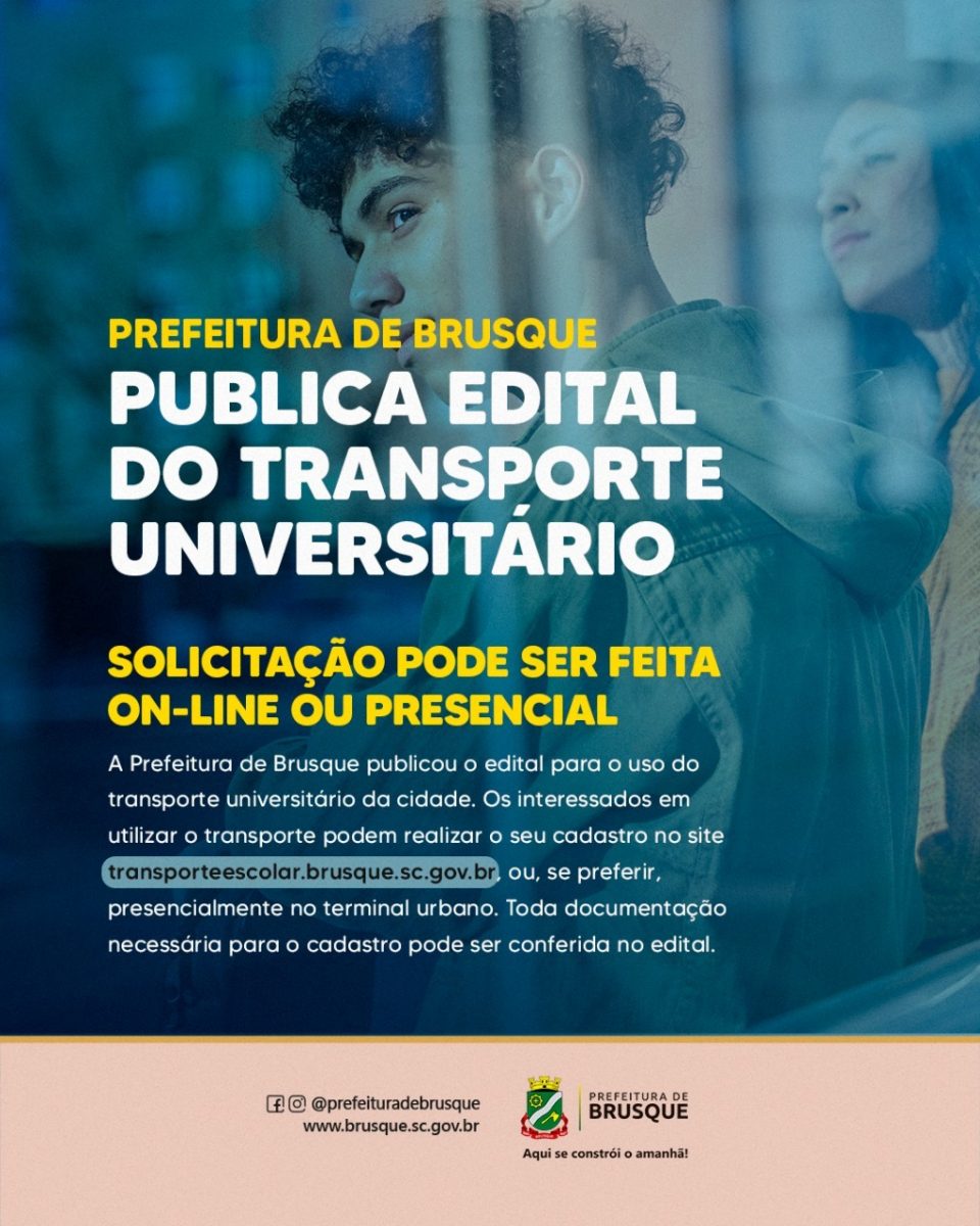 Prefeitura de Brusque publica edital do transporte universitário