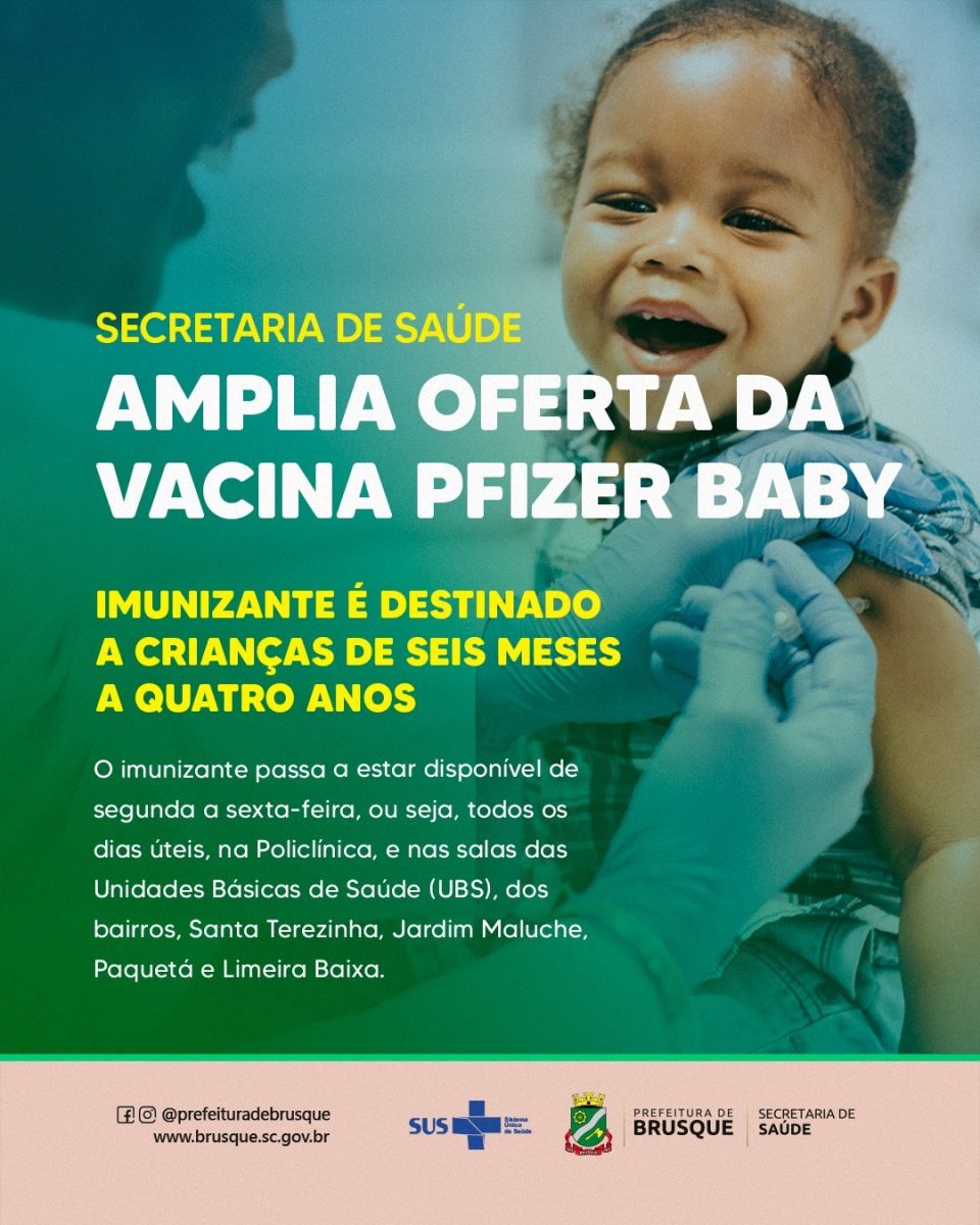 Secretaria de Saúde amplia oferta da vacina Pfizer baby